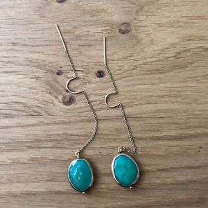 Jade tone earrings, gold plated